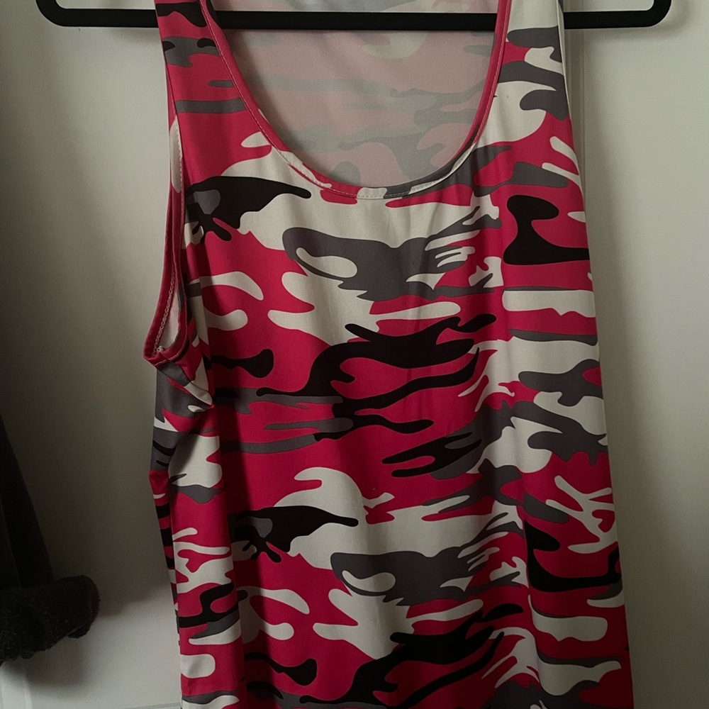 Camouflage Pink, Gray, black & white Women's Tank Top. Excellent condition